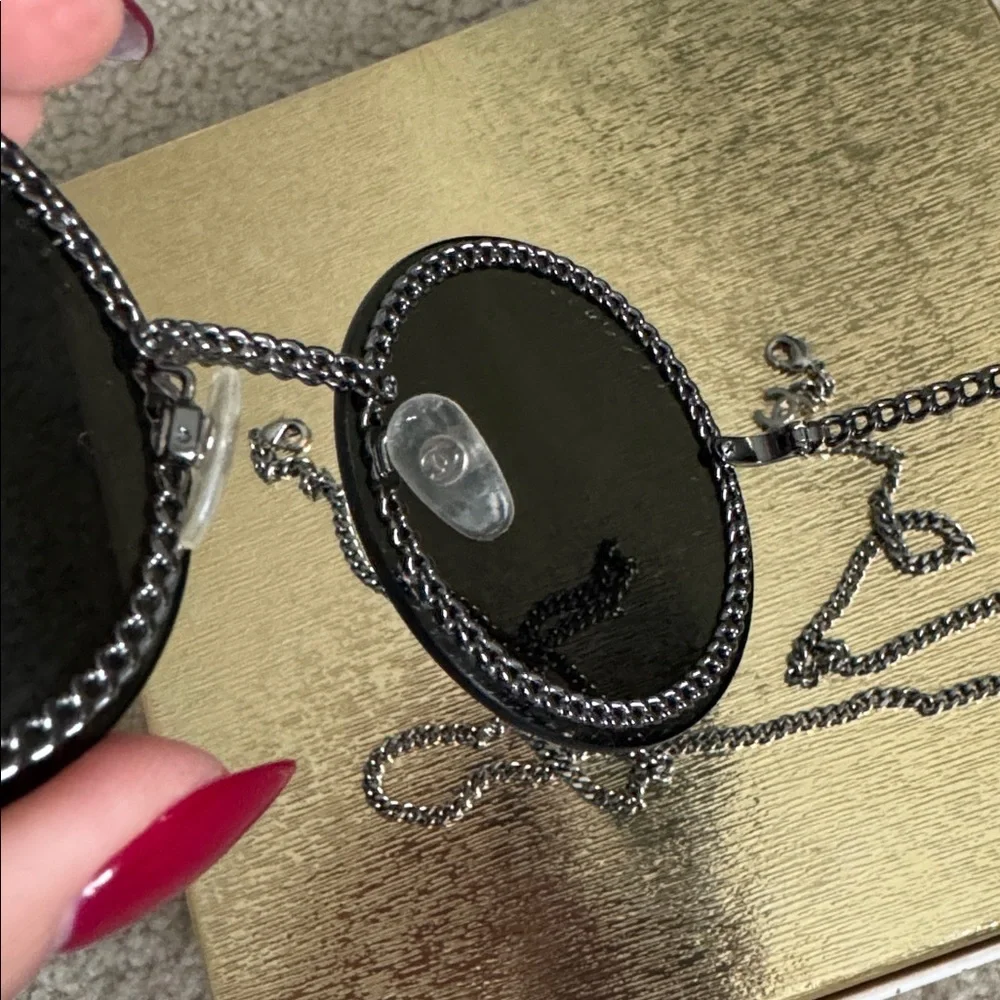 Chanel Women's Round-shape 4245
Sunglasses Black Coco Eyewear Frame With Chain - Picture 10 of 12
